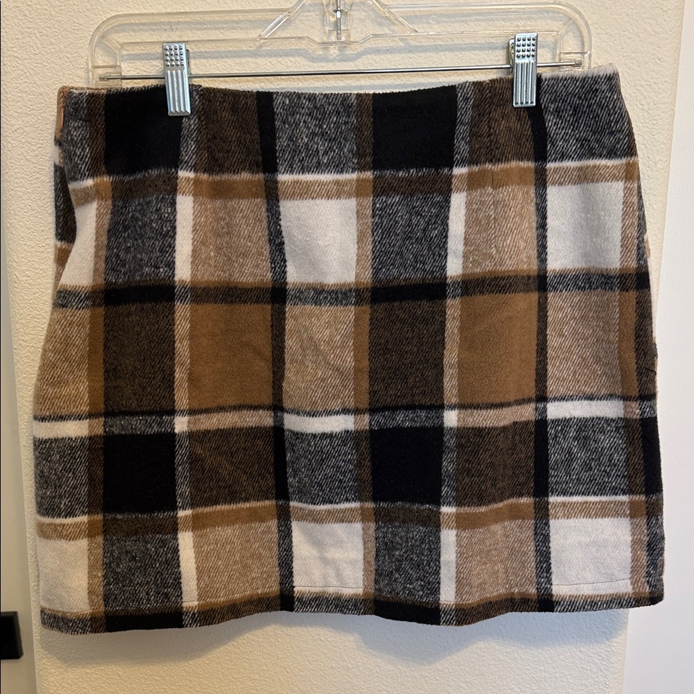 Plaid Brown and Black Women's Skirt